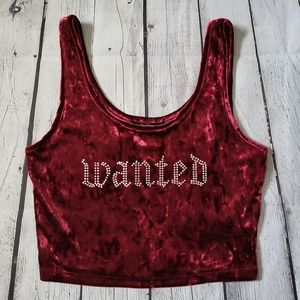 Forever 21 Wanted Velvet Sleeveless Crop Top